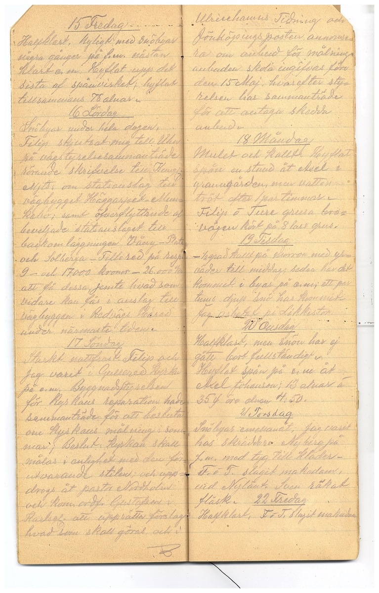 Gullereddagboken 1921-1922