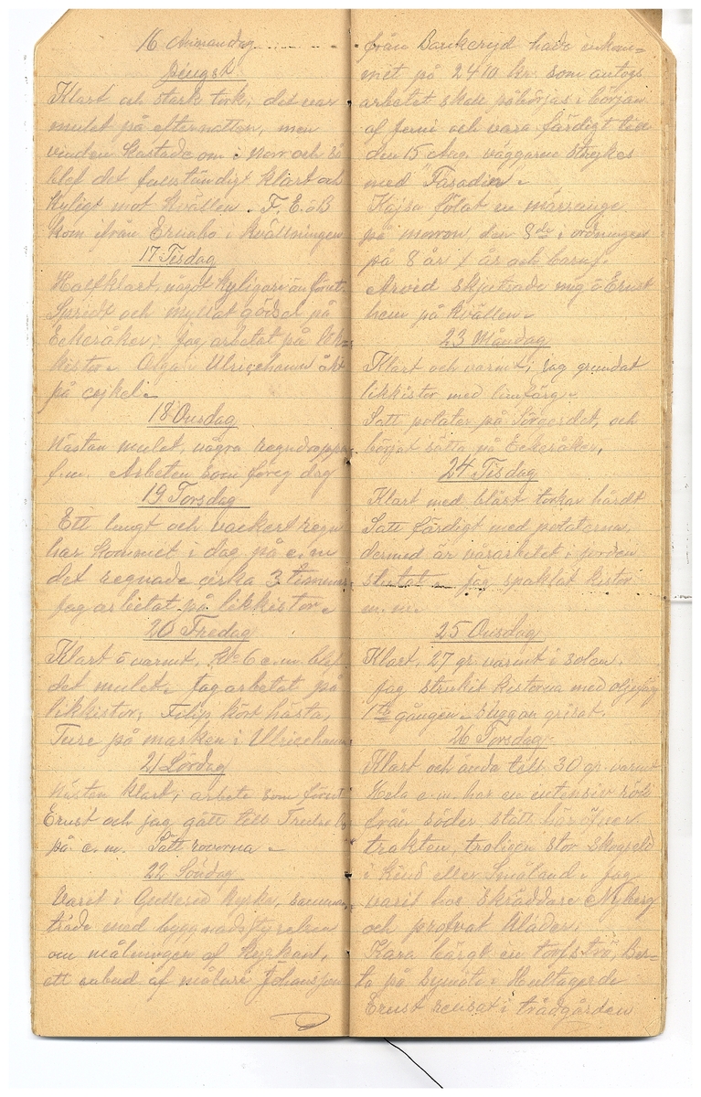 Gullereddagboken 1921-1922