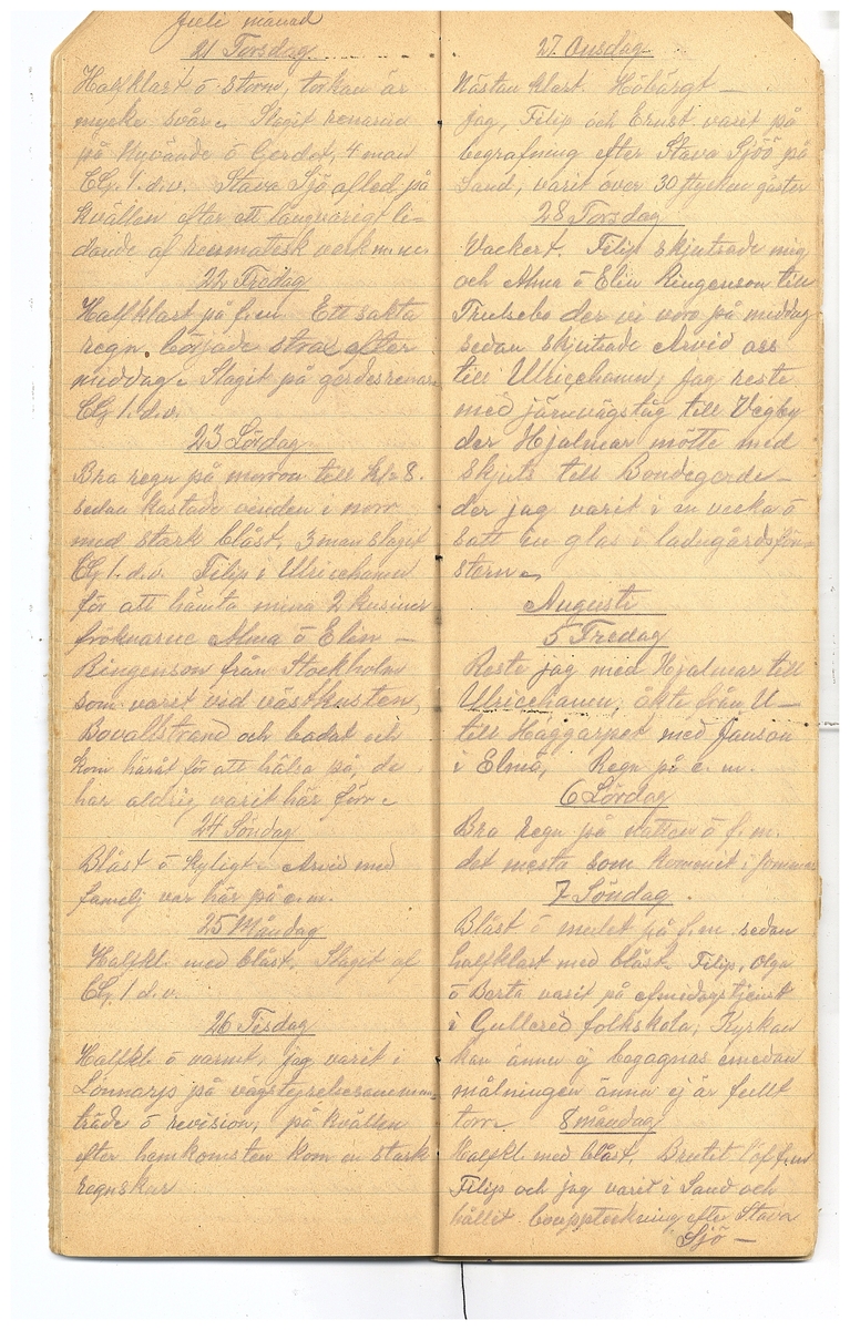 Gullereddagboken 1921-1922