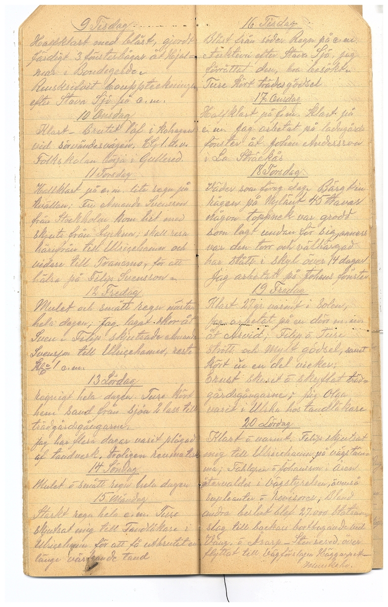 Gullereddagboken 1921-1922