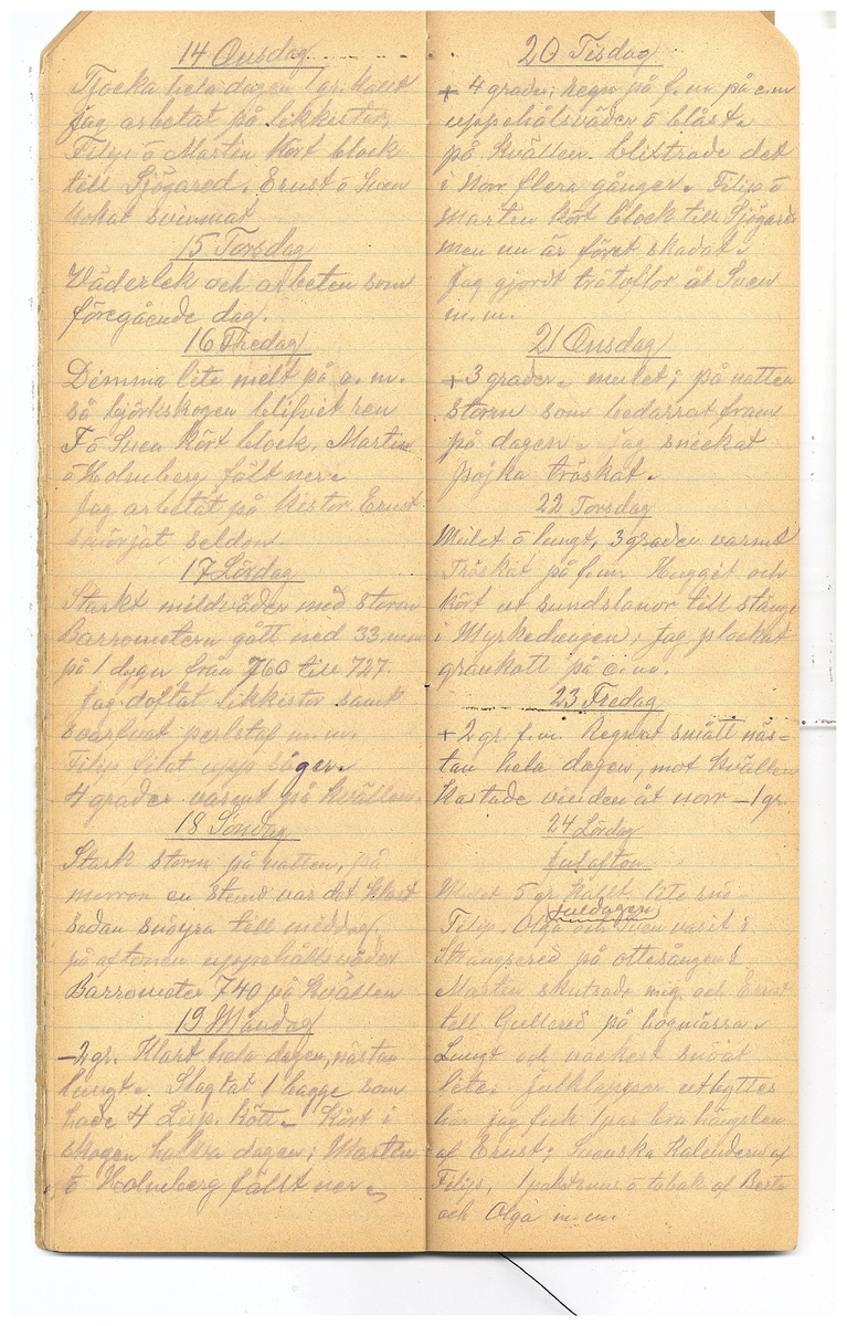 Gullereddagboken 1921-1922