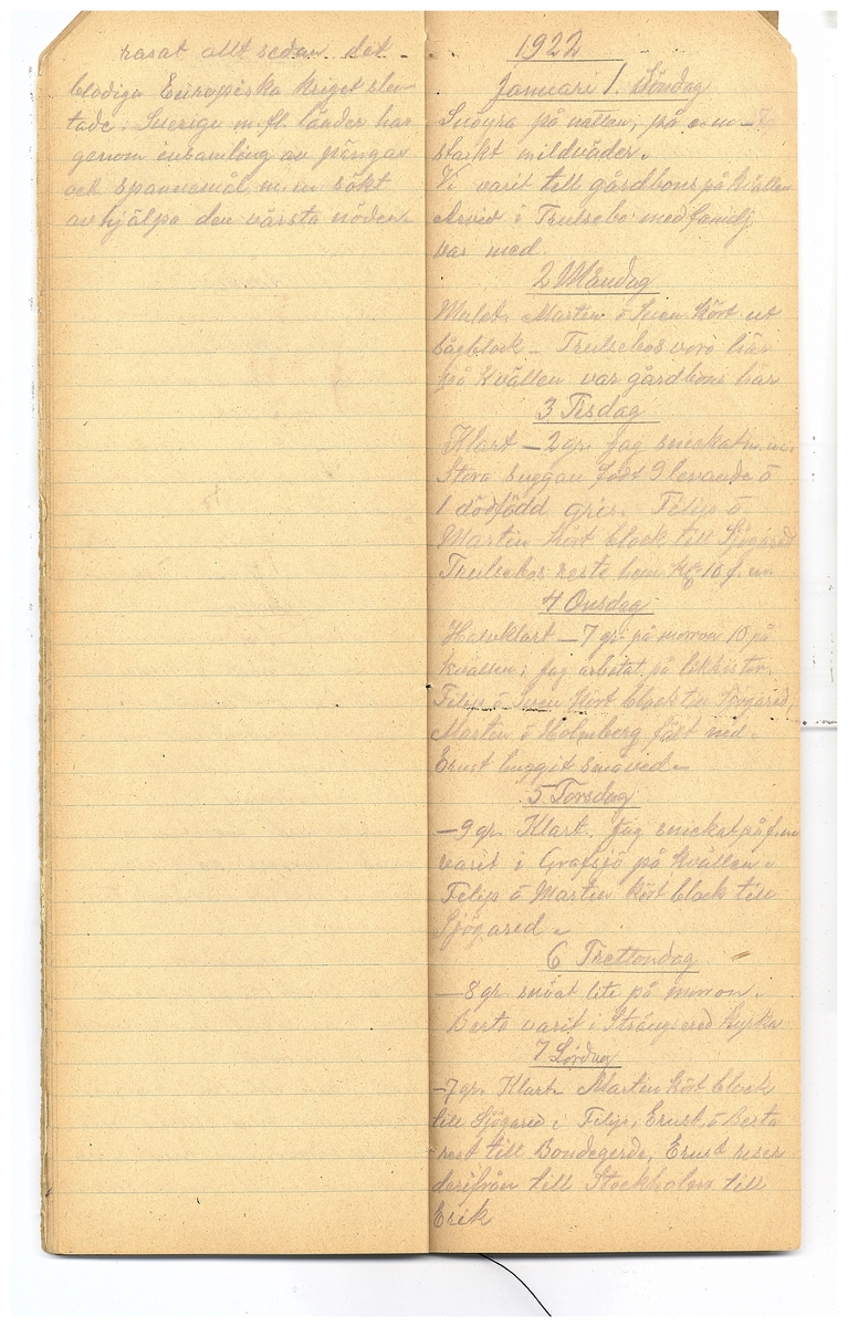 Gullereddagboken 1921-1922