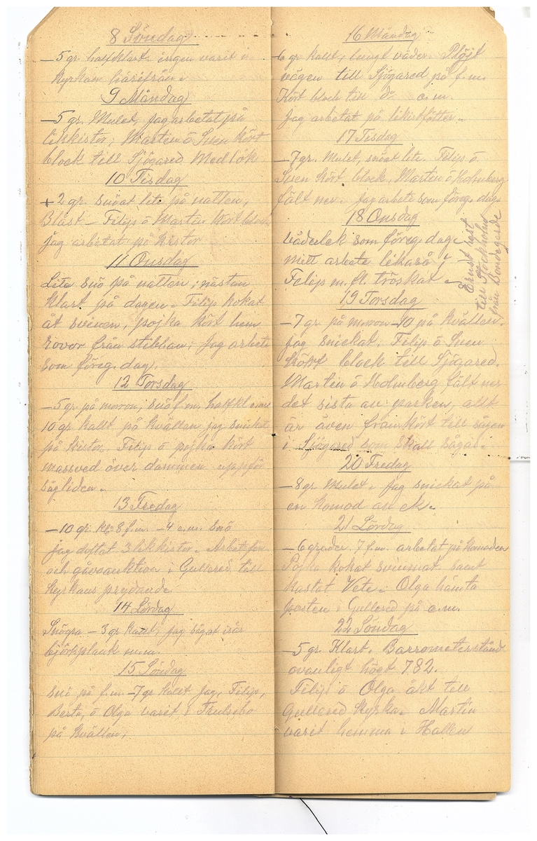 Gullereddagboken 1921-1922