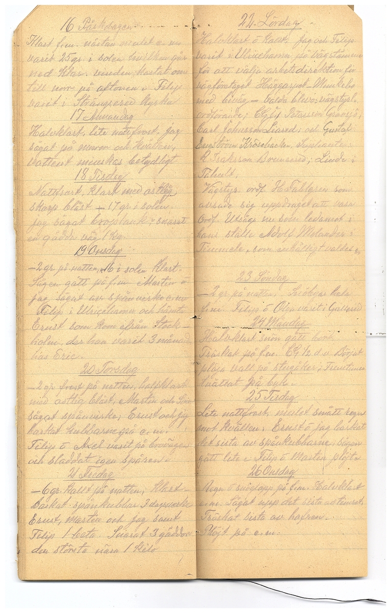 Gullereddagboken 1921-1922