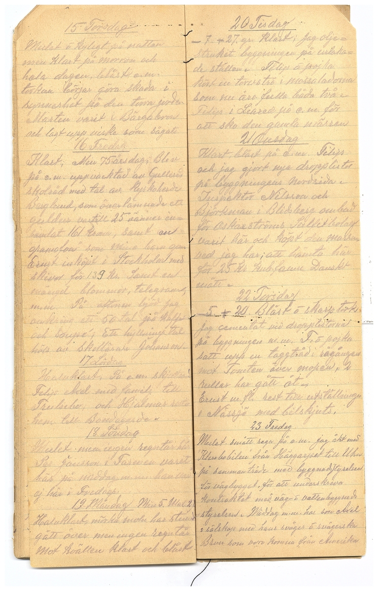 Gullereddagboken 1921-1922