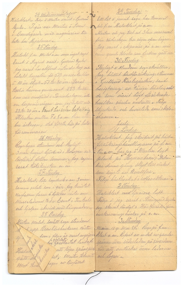 Gullereddagboken 1921-1922