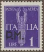 Frimärke ur Gösta Bodmans filatelistiska motivsamling, påbörjad 1950.
Frimärke från Italien, 1943. Motiv av Ängel som flygsymbol