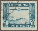 Frimärke ur Gösta Bodmans filatelistiska motivsamling, påbörjad 1950.
Frimärke från Rumänien, 1931. Motiv av Rumäniskt flygplan. Luftpost.