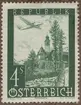 Frimärke ur Gösta Bodmans filatelistiska motivsamling, påbörjad 1950.
Frimärke från Österrike, 1947. Motiv av 2-motorigt Monoplan över Prägraten