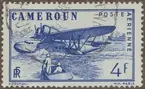 Frimärke ur Gösta Bodmans filatelistiska motivsamling, påbörjad 1950.
Frimärke från Kamerun, Afrika, 1941. Motiv av Tvåmotorigt hydroplan 