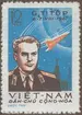 Frimärke ur Gösta Bodmans filatelistiska motivsamling, påbörjad 1950.
Frimärke från Nord Viet-Nam, 1961. Motiv av Jordglob med rymdskeppet 