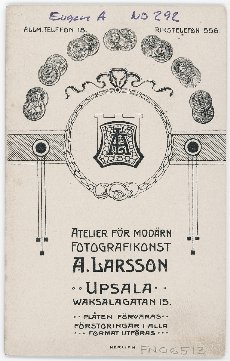 Kabinettsfotografi - Eugen A, Uppsala 1915