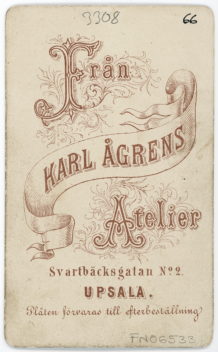 Kabinettsfotografi - man i uniform, Uppsala