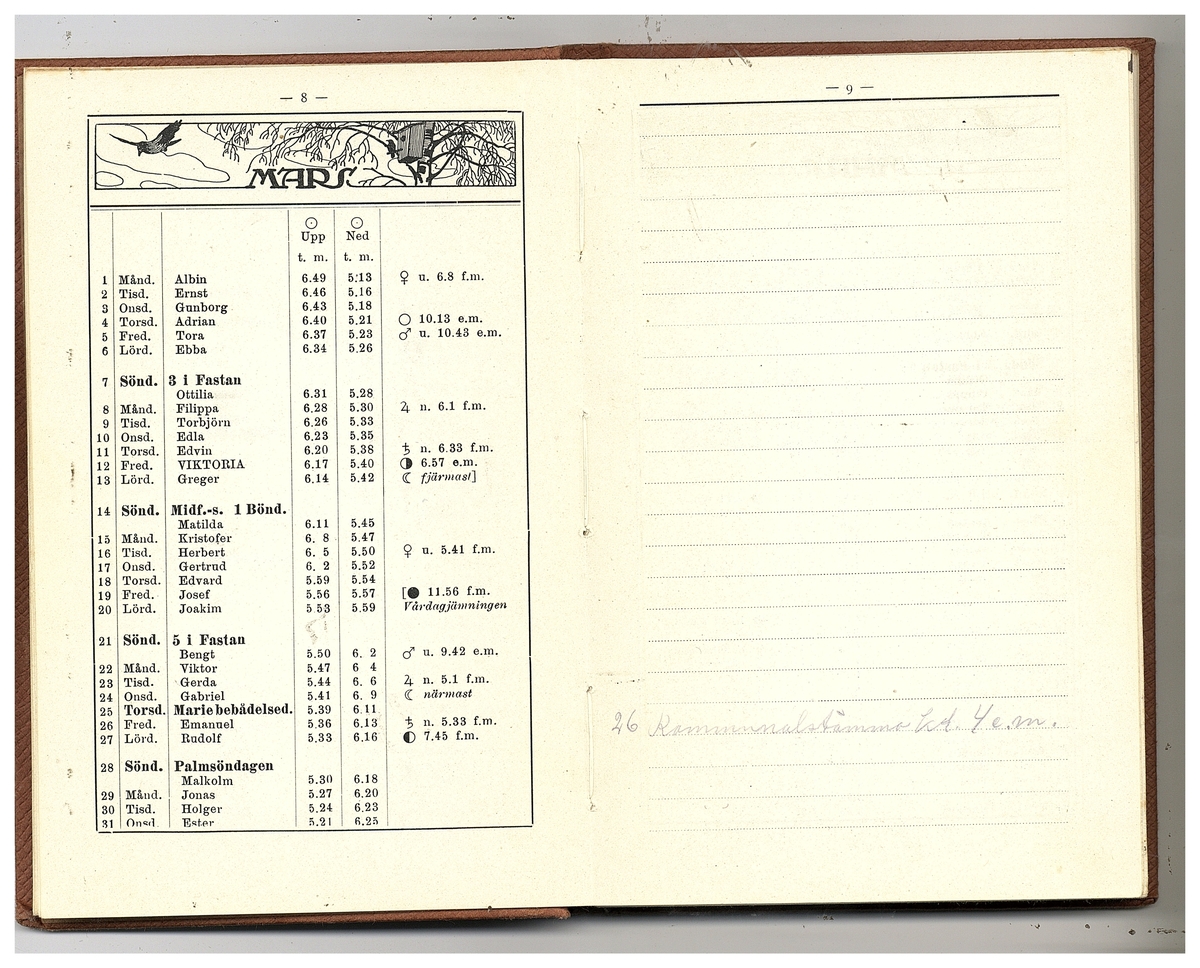 Gullereddagboken 1920 (Filip)