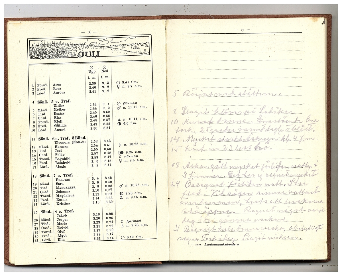 Gullereddagboken 1920 (Filip)