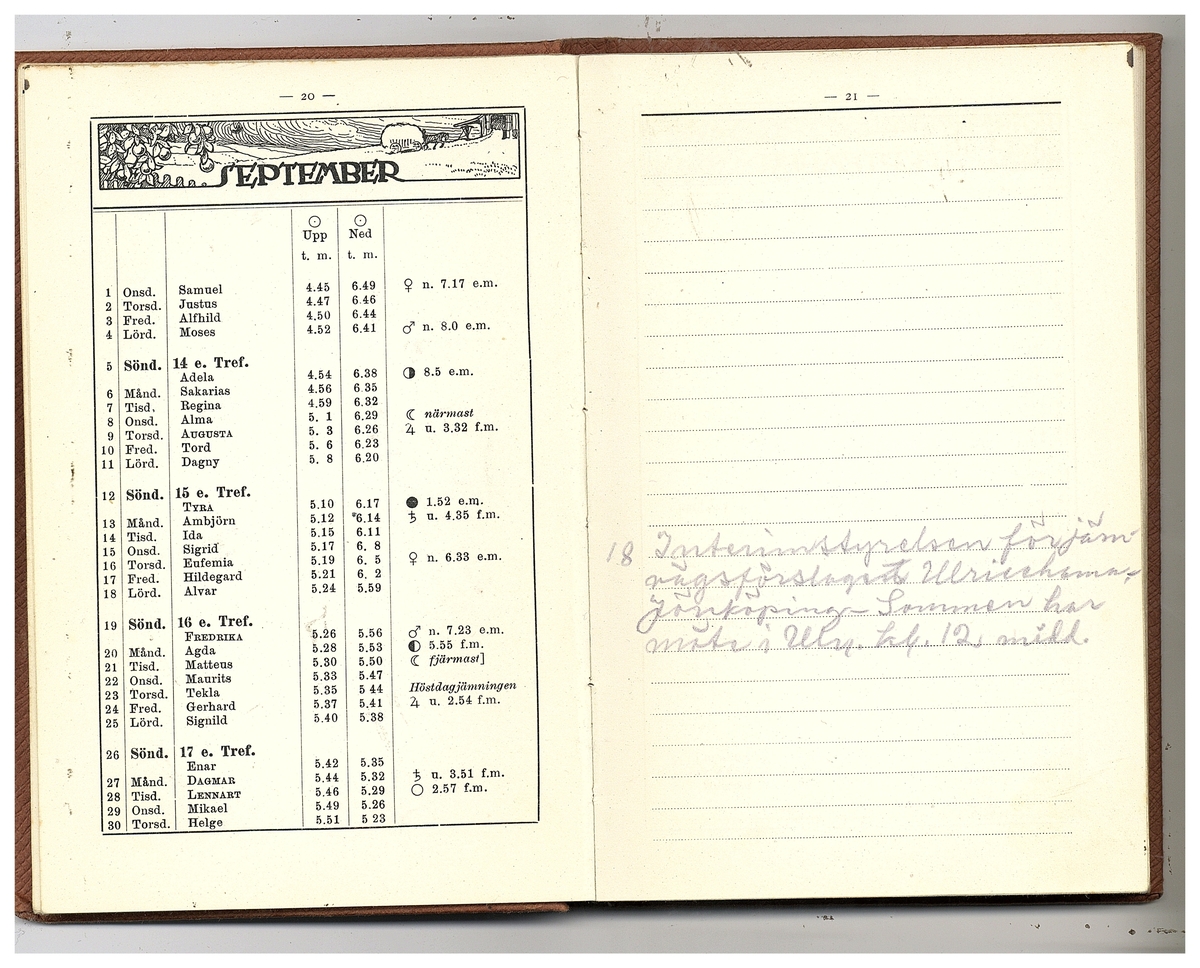 Gullereddagboken 1920 (Filip)