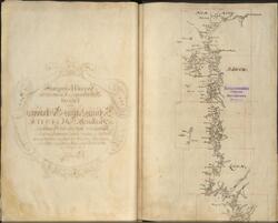 Handritat sjöatlas över Blekinges kuster och skärgård.