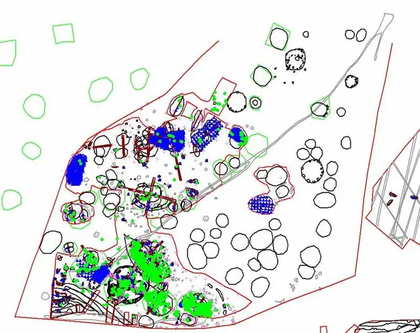 Kart over arkeologiske funn