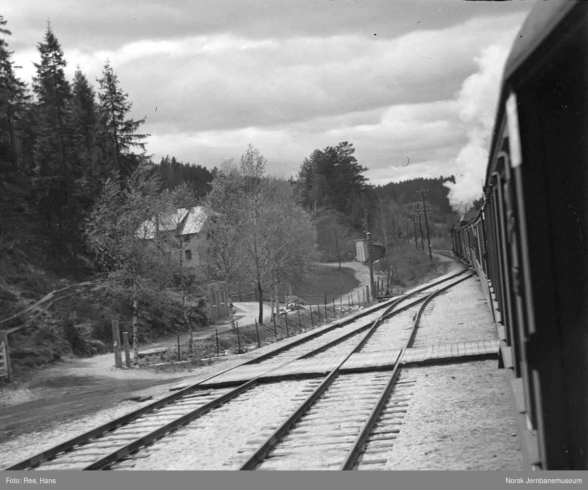 Dagtoget fra Oslo Ø til Bergen, tog 601, kjører ut fra Gol stasjon