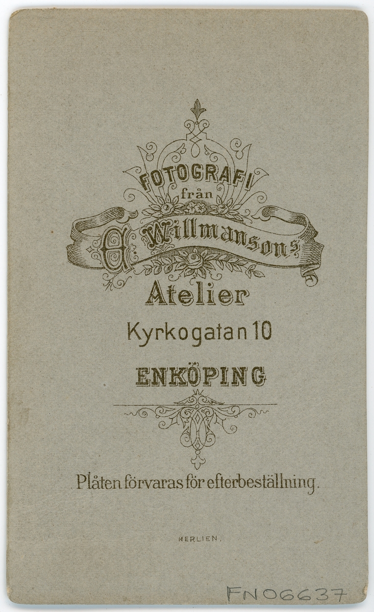 Kabinettsfotografi - kvinna, Enköping