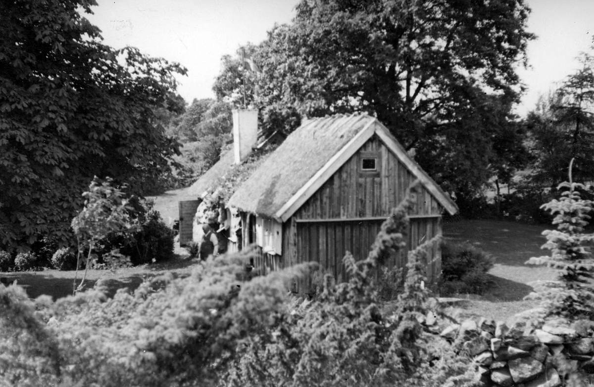 Bolsestugan. Ryggåsstuga. Severin Nilssons målarstuga i Trönninge vid Varberg, Halland.