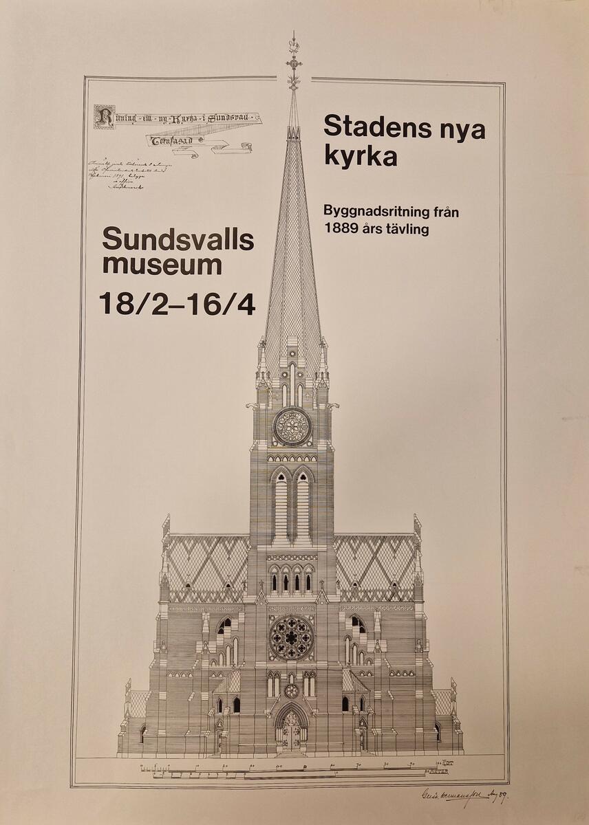 Byggnadsritningar från 1889 års tävling, Stadens nya kyrka.