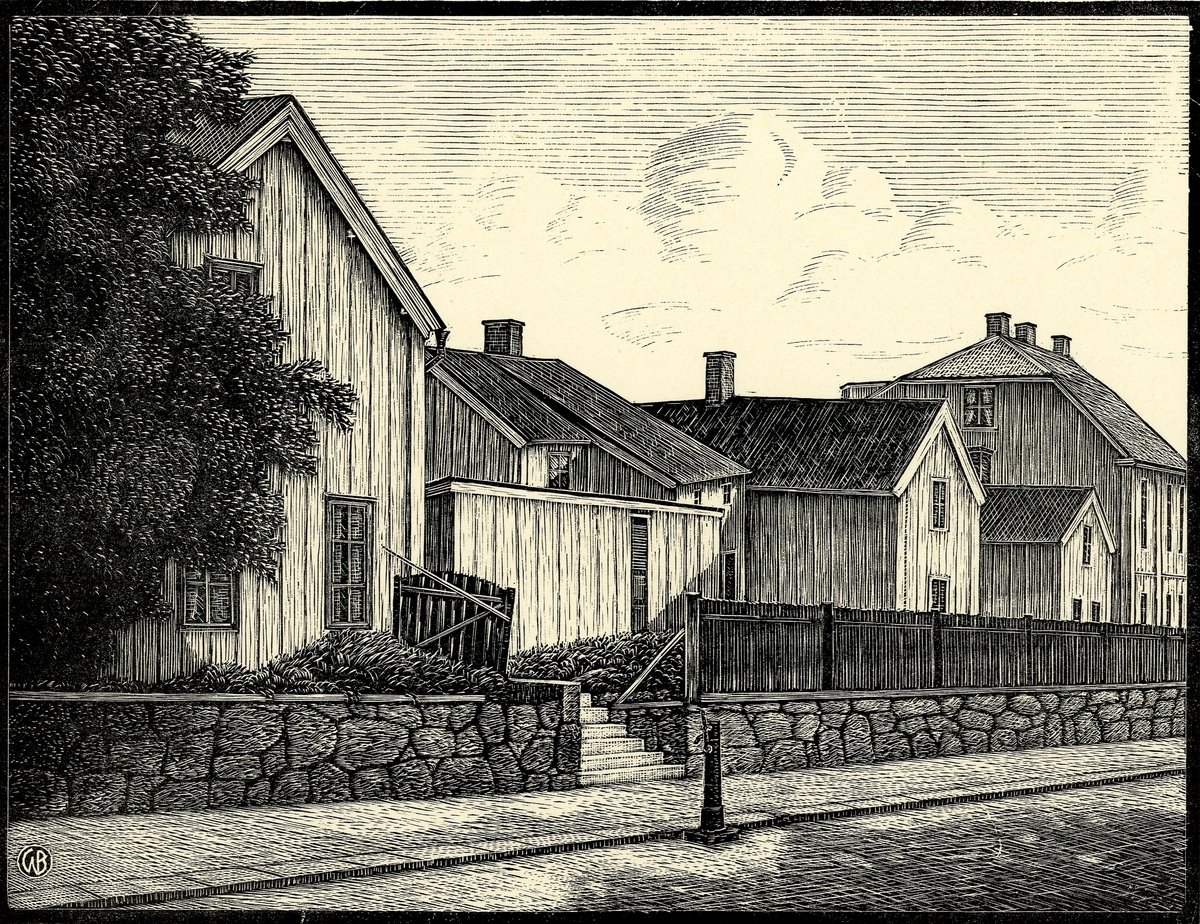 Originalträsnitt.
"Båtsmansbacken", Växjö, vid Norra Järnvägsgatan.