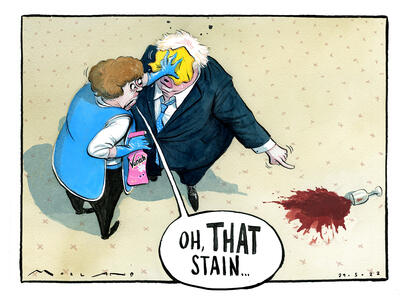 Satiretegning av Morten Mørland, gicléettrykk i opplag på 10