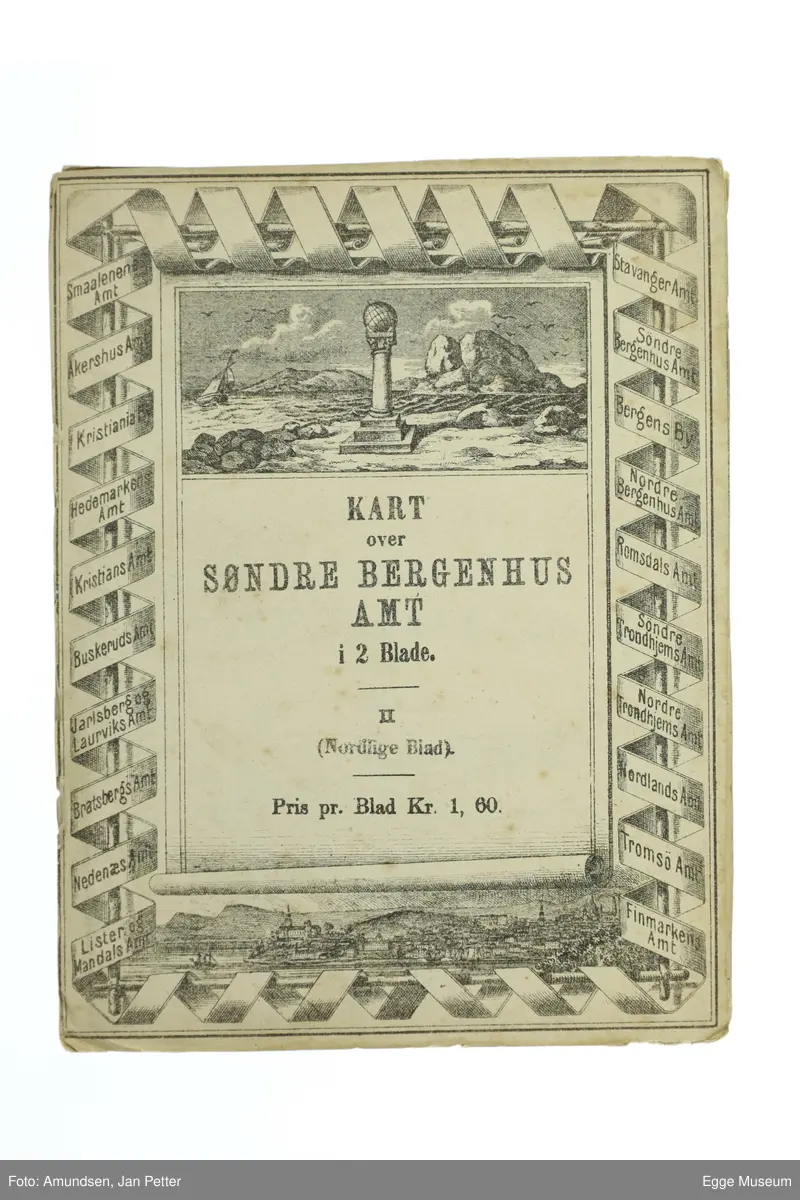Kart over over søndre Bergenhus  amt i 2 blade (nordlige blad).