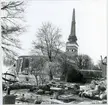 Västerås.
Botaniska trädgården mot Domkyrkan.