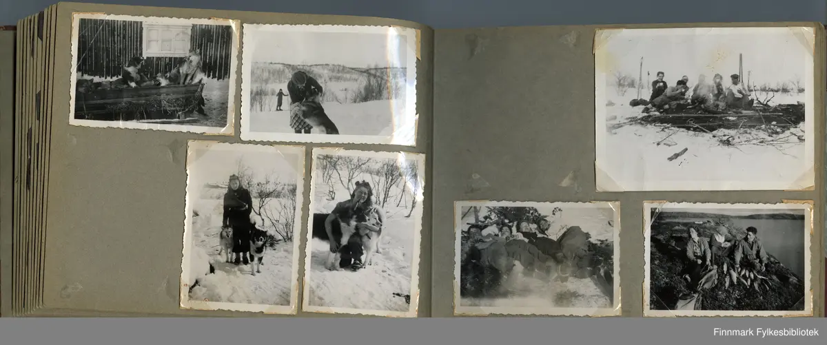 Album utlånt av Kari Gabrielsen med bilder fra hennes far Odd Gabrielsen, fra Sør-Varanger i 1938, 1945 og 1947.