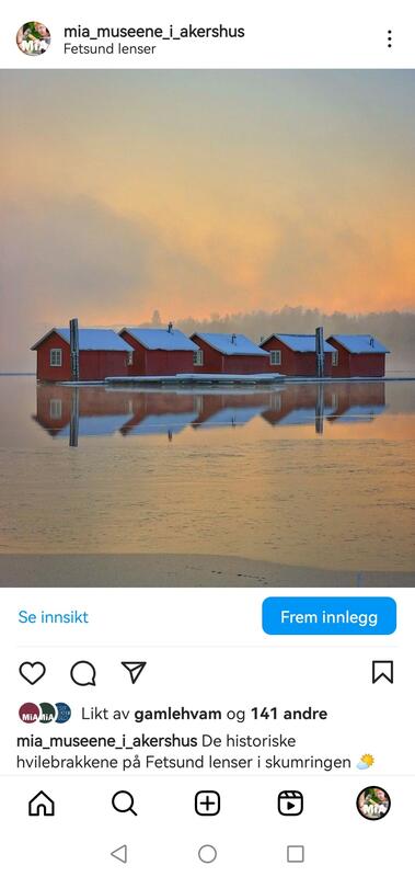 Skjermdump av Fetsund lensers Instagrambilde.