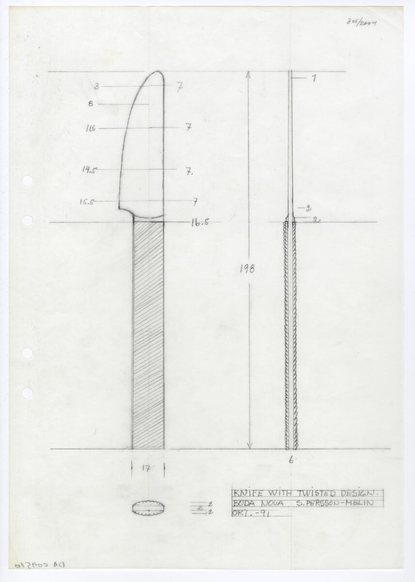 Skiss till knivar och gafflar, relieff.
