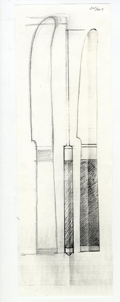 Skiss till knivar och gafflar, relieff.