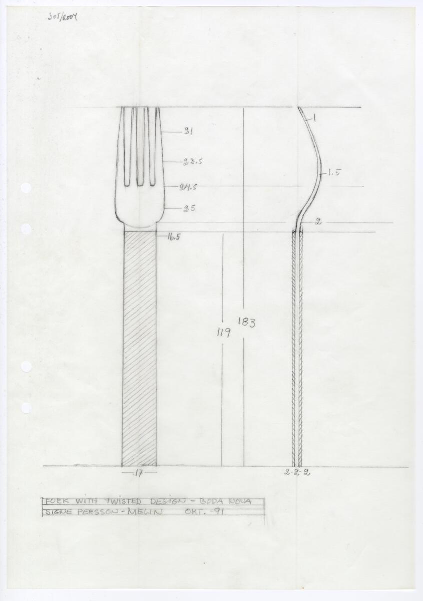 Skiss till knivar och gafflar, relieff.