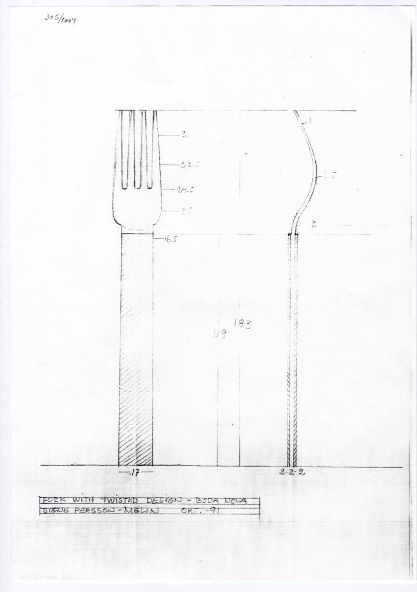 Skiss till knivar och gafflar, relieff.