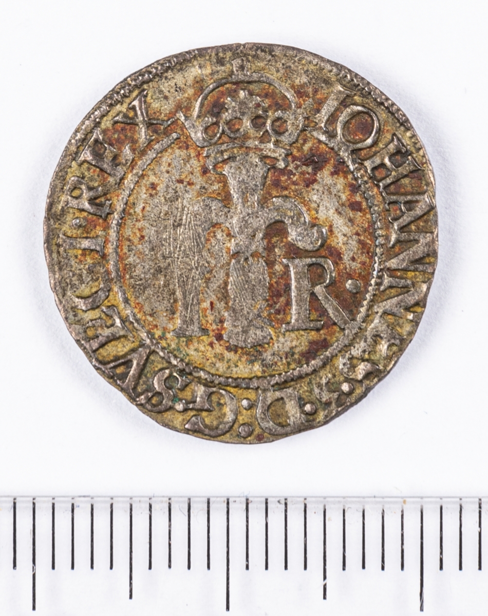 Mynt, 1/2 öre, Sverige, Johan III, silver.
