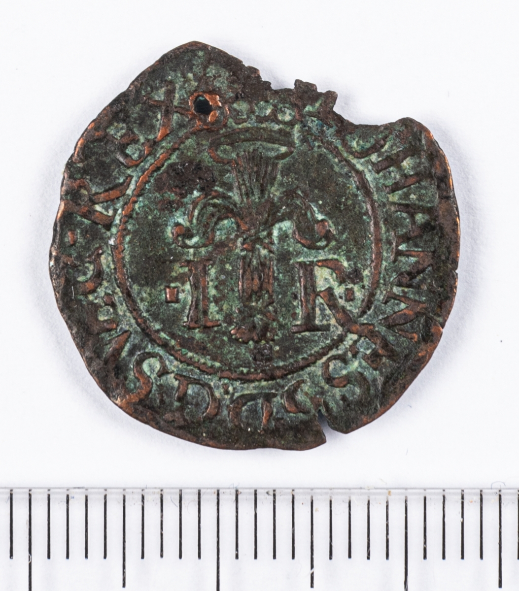 Mynt, 1/2 öre, Sverige, Johan III, silver.