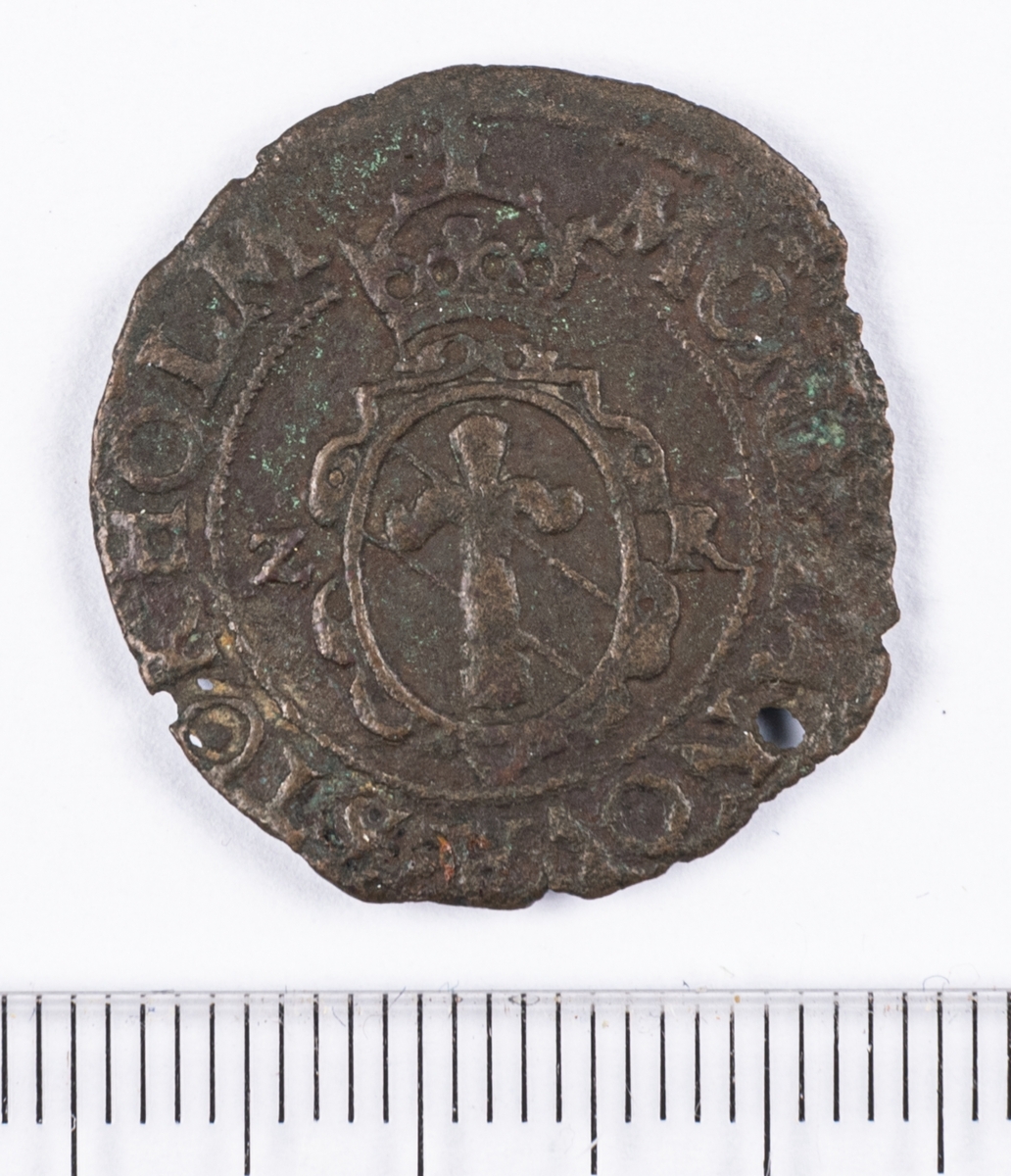 Mynt, 2 öre, Sverige, Johan III, silver.