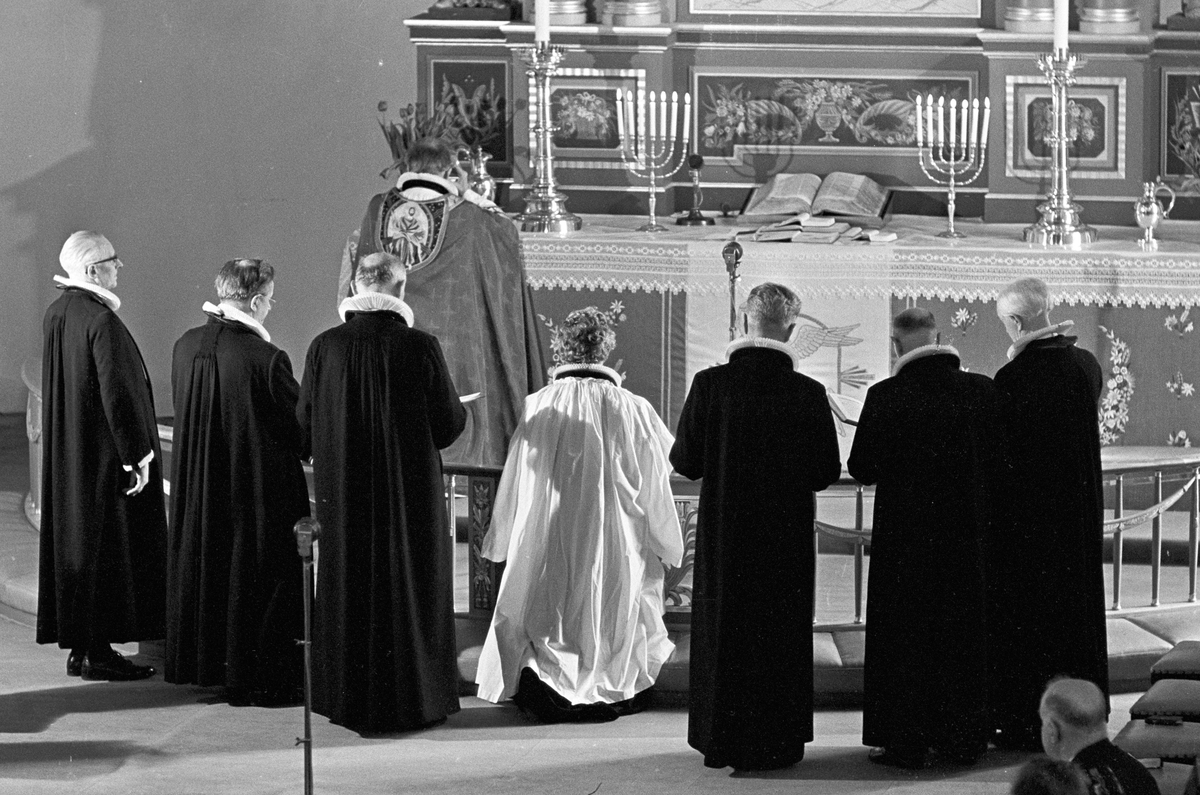 Serie bilder fra ordinering av Ingrid Bjerkås som første kvinnelige prest i den norske kirke, 13. mars 1961 (Heiberg).
Serie reportasjebilder fra hennes virke i Berg og Torsken i Senja, oktober 1961 (Nymark).