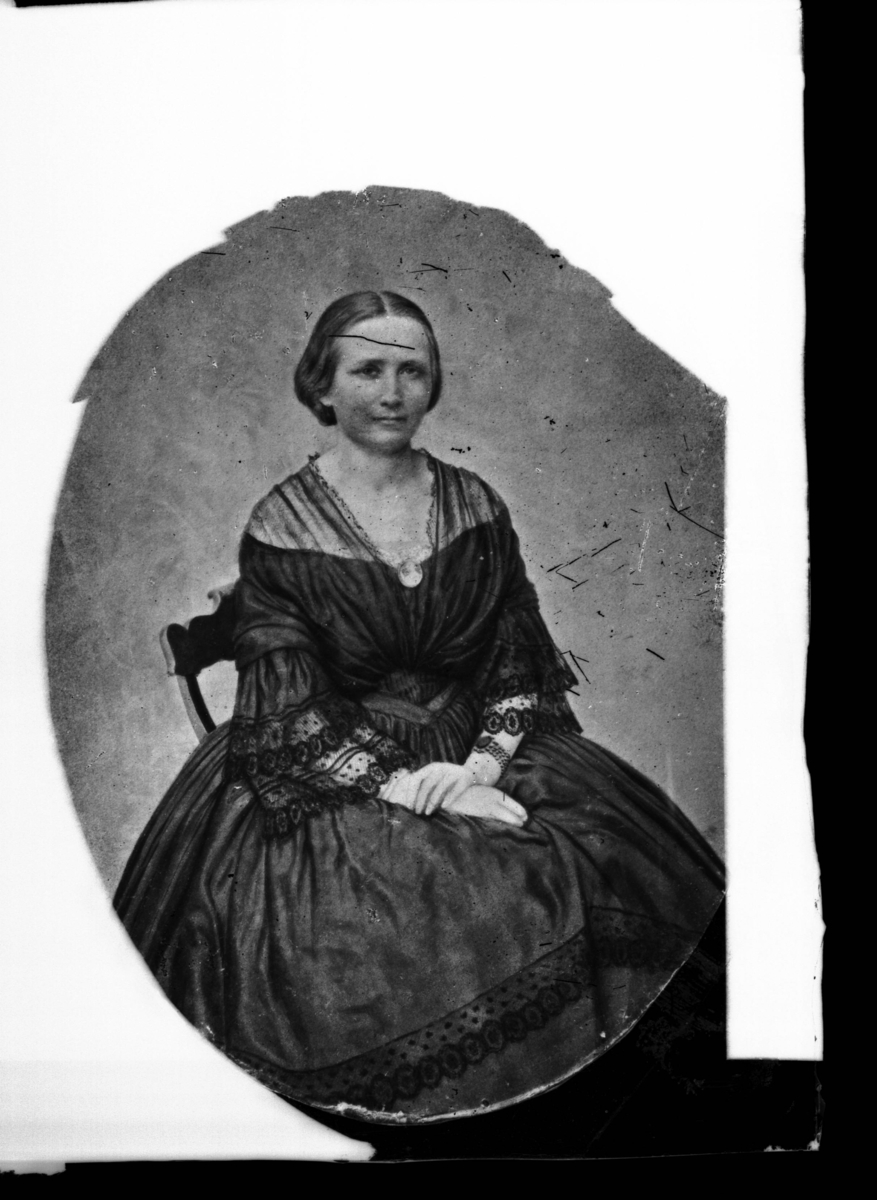 Reprofotografi, portrett av Camilla Collett, fotografert av ukjent fotograf i 1860/61.