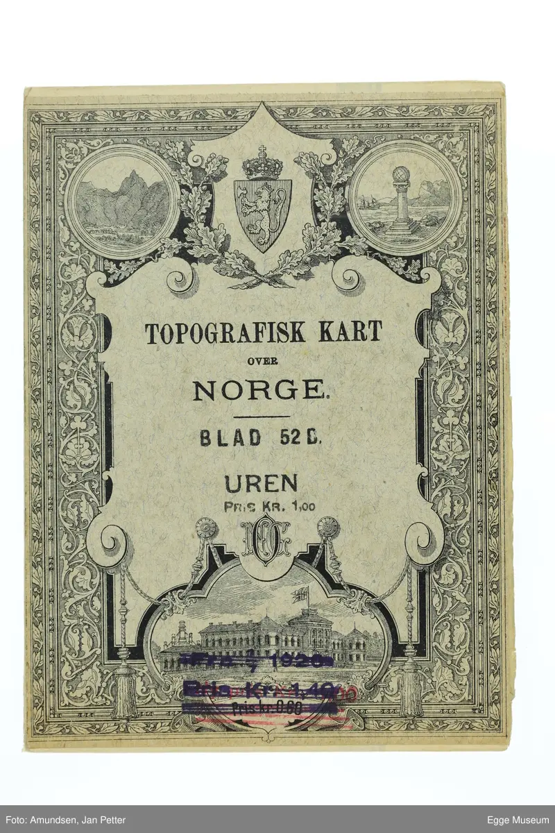 Topografisk kart over Norge blad 52 B. Uren