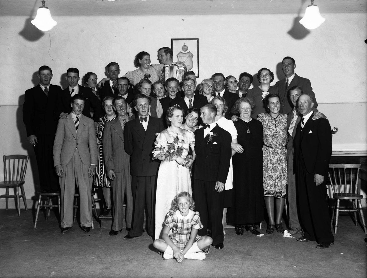 Bröllop, brudparet Ericsson, Uppsala 1939