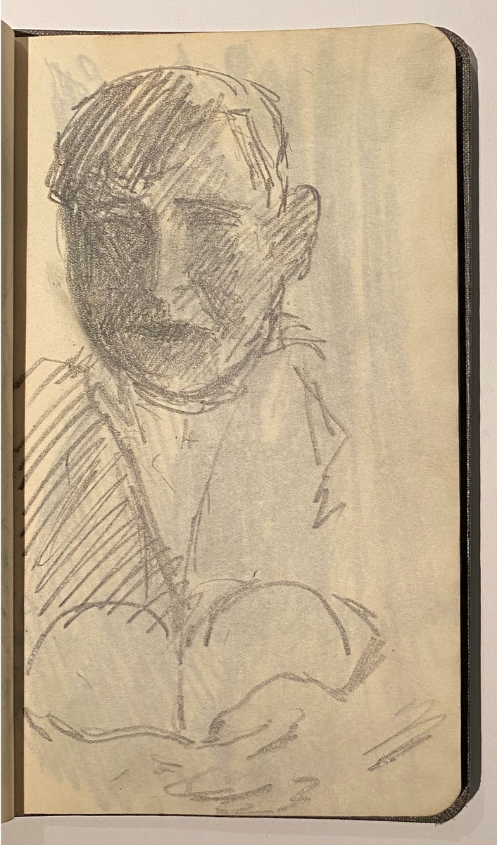 Brun skissebok [Tegning]
