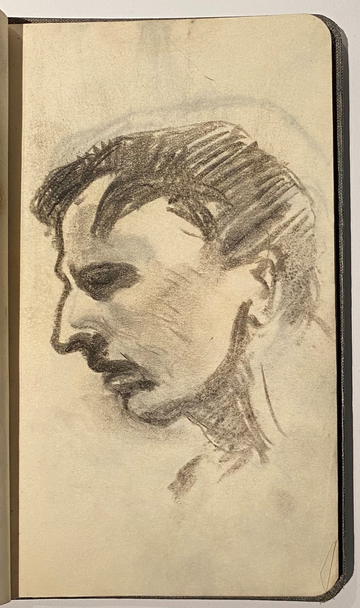 Brun skissebok [Tegning]