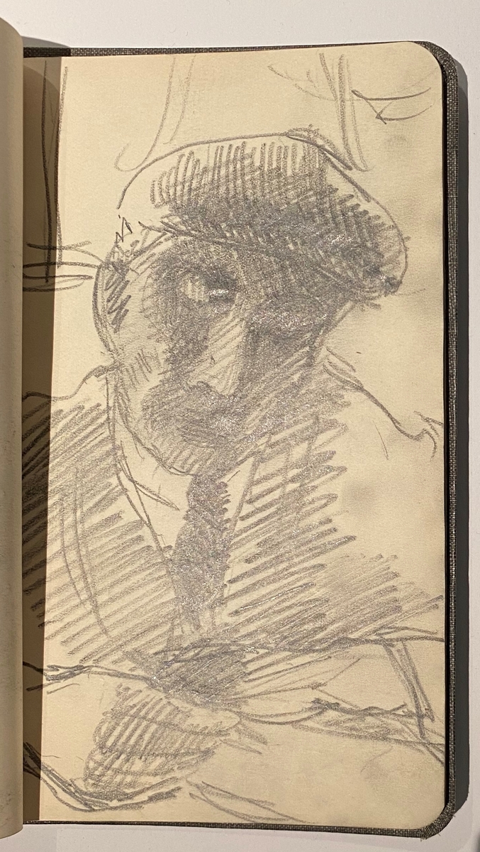 Brun skissebok [Tegning]