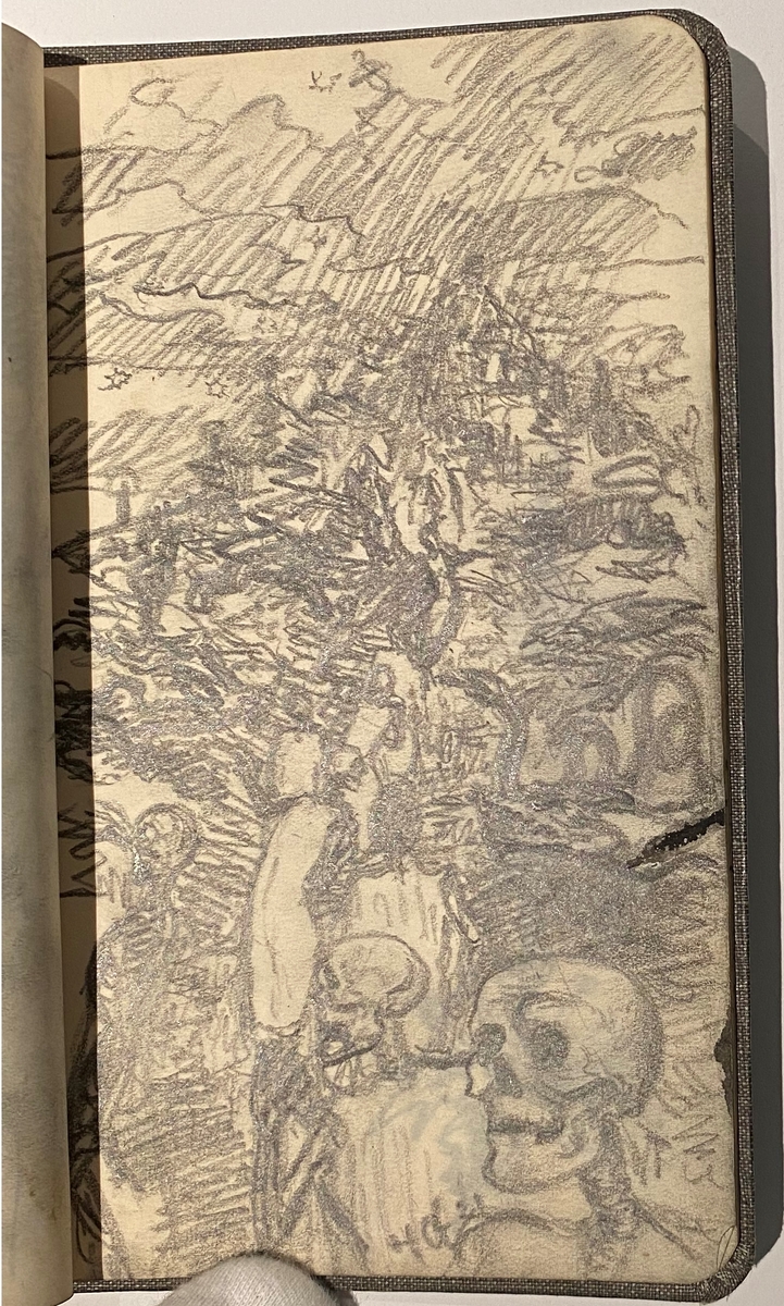 Brun skissebok [Tegning]