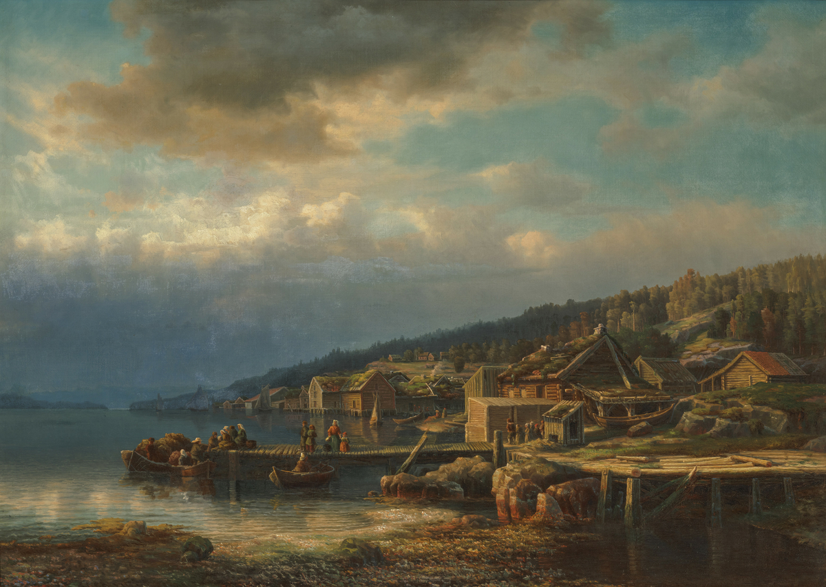 Strandsted, Skånevikskanten [Oljemaleri]