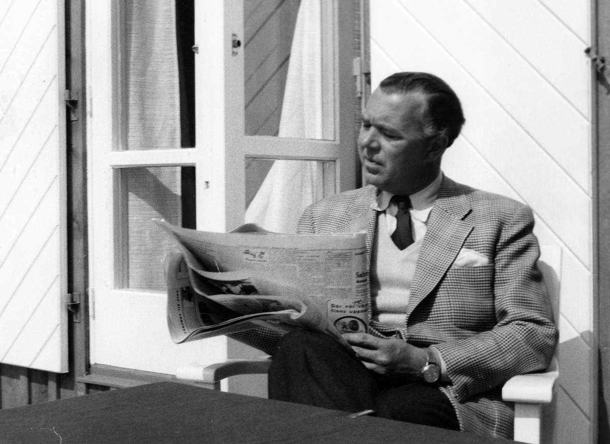 Prins Bertil i sitt hus i Tylösand.