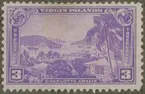 Frimärke ur Gösta Bodmans filatelistiska motivsamling, påbörjad 1950.
Frimärke från U.S.A., 1937. Motiv av Hamnen Charlotte Amalie på ön S:t Thomas f.d. Danska Västindien numera: The Virgin Islands.---